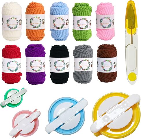 CHELIZIYA 10+4+100 Pcs Dream Catcher Rings Set, Metal Hoops for Crafts, 6 Inches Macrame Rings Gold, 5 Shapes Metal Hoops with 4 Size Pompom Makers and 100 Pcs Wood Beads in Saudi Arabia