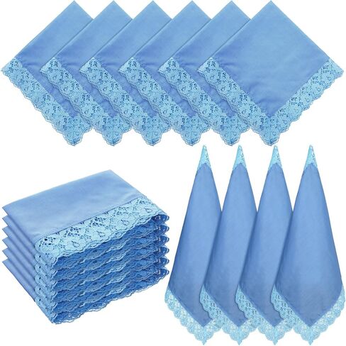 6 Pack 23'' Lap Scarf for Women Church with Lace Lap Scarves Ladies Cotton Handkerchief for Skirts Church Office in Kuwait