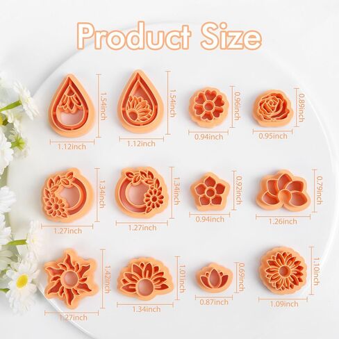 قواطع الطين من Puocaon Cancer Clay - 7 PCS قواطع طينية زخرفية وردية لأقراط الطين البوليمري ، هدايا القلب الفراشة الطين قواطع القواطع الناجية تصميم المجوهرات in Kuwait