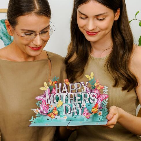 Paper Love 3D Pop Up Mothers Day Card, Happy Mothers Day, For Mom, Wife - 5" x 7" Cover - Includes Envelope and Note Tag in Kuwait