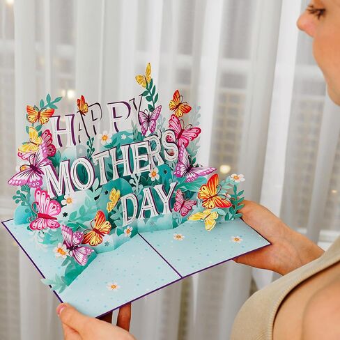 Paper Love 3D Pop Up Mothers Day Card, Happy Mothers Day, For Mom, Wife - 5" x 7" Cover - Includes Envelope and Note Tag in Kuwait
