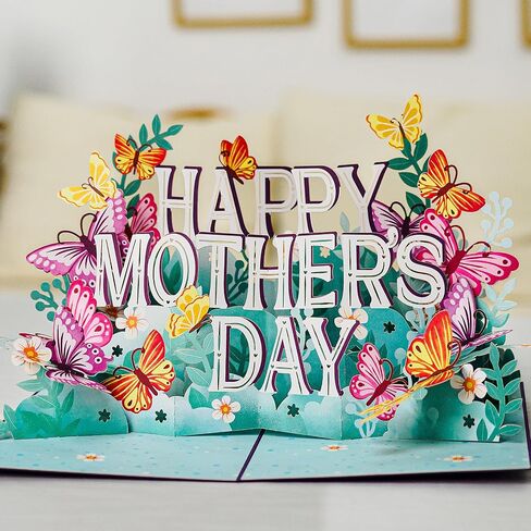 Paper Love 3D Pop Up Mothers Day Card, Happy Mothers Day, For Mom, Wife - 5" x 7" Cover - Includes Envelope and Note Tag in Kuwait