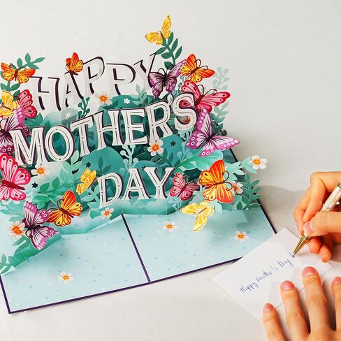 Paper Love 3D Pop Up Mothers Day Card, Happy Mothers Day, For Mom, Wife - 5" x 7" Cover - Includes Envelope and Note Tag in Kuwait