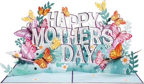Paper Love 3D Pop Up Mothers Day Card, Happy Mothers Day, For Mom, Wife - 5" x 7" Cover - Includes Envelope and Note Tag in Kuwait
