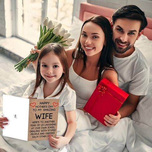 Ziwenhu وقح بطاقة عيد الأم من الزوج ، وهدايا عيد الأم المضحكة للزوجة ، بطاقة عيد الأم الفكاهة للنساء ، هدايا فريدة من نوعها لعيد الأمهات in Kuwait