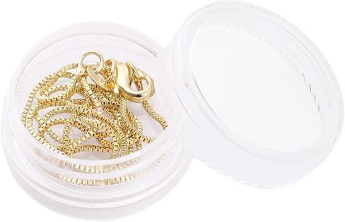 BEADIA Gold-Plated O Chains Necklace 2.0mm with Beads 50mm 4pcs with Lobster Clasp for DIY Jewelry Making Findings in Kuwait