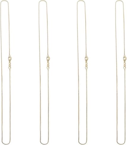 BEADIA Gold-Plated O Chains Necklace 2.0mm with Beads 50mm 4pcs with Lobster Clasp for DIY Jewelry Making Findings in Kuwait