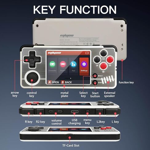 Miyoo A30 Retro Handheld Game Console,Portable Game Emulator with Storage Case,2.8" IPS Screen,Compatible with Many Types of Classic Games.(Black 64GB) in Saudi Arabia
