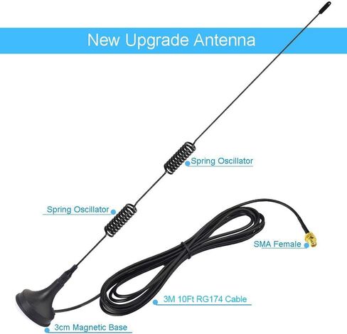 Bingfu Dual Band VHF UHF 136-174MHz 400-470MHz Ham Radio Antenna Handheld Two Way Radio Magnetic Base SMA Female Antenna for Kenwood Wouxun BaoFeng BF-F8HP UV-5R UV-82 BF-888S Ham Radio Walkie Talkie in Saudi Arabia