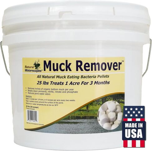 Muck Remover Pellets 5 lb (10 Scoops) | Pond Tablets Treat 1.25 Acres | Lake Muck Remover, Pond Sludge Reducer | Farm Pond Treatment in Kuwait