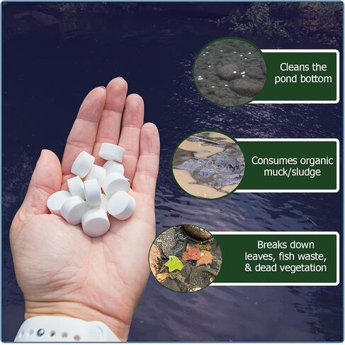 Muck Remover Pellets 5 lb (10 Scoops) | Pond Tablets Treat 1.25 Acres | Lake Muck Remover, Pond Sludge Reducer | Farm Pond Treatment in Kuwait