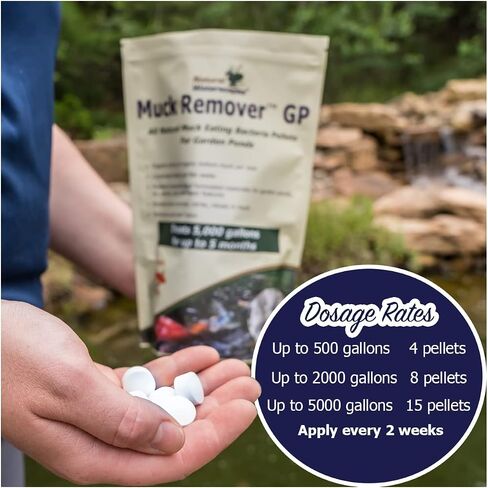 Muck Remover Pellets 5 lb (10 Scoops) | Pond Tablets Treat 1.25 Acres | Lake Muck Remover, Pond Sludge Reducer | Farm Pond Treatment in Kuwait