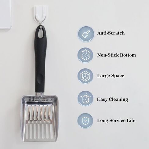 Cat Litter Scoop,Metal Cat Litter Scoop,Stainless Steel cat Litter Scoop with Non-Slip Handle,Poop Sifting,Kitten Pooper Lifter,for Litter Box in Saudi Arabia