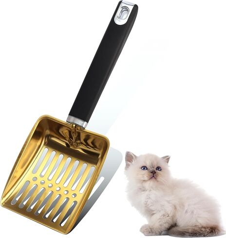 Cat Litter Scoop,Metal Cat Litter Scoop,Stainless Steel cat Litter Scoop with Non-Slip Handle,Poop Sifting,Kitten Pooper Lifter,for Litter Box in Saudi Arabia
