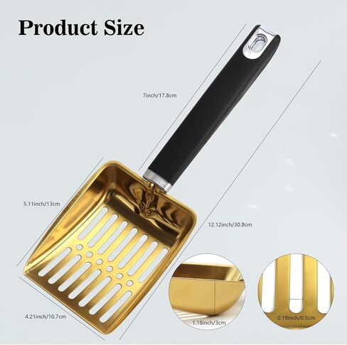 Cat Litter Scoop,Metal Cat Litter Scoop,Stainless Steel cat Litter Scoop with Non-Slip Handle,Poop Sifting,Kitten Pooper Lifter,for Litter Box in Saudi Arabia