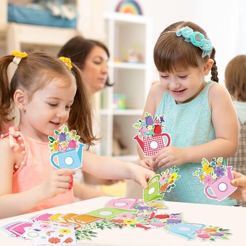 Gersoniel 48 Sets Spring DIY Crafts Kit Bouquet Greeting Cards Envelopes I Love You Flowers Stickers for Preschool Primary School Kids Happy Spring Holiday Make Your Own Crafts Gifts in Saudi Arabia