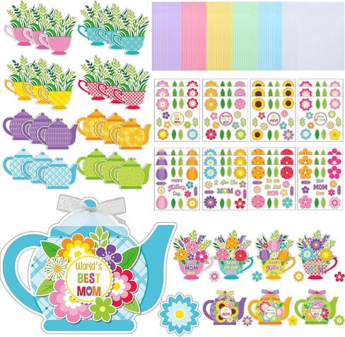 Gersoniel 48 Sets Spring DIY Crafts Kit Bouquet Greeting Cards Envelopes I Love You Flowers Stickers for Preschool Primary School Kids Happy Spring Holiday Make Your Own Crafts Gifts in Saudi Arabia