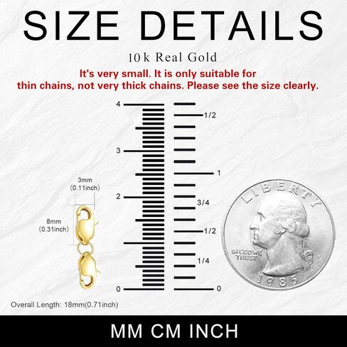 10K Gold Clasp Double Lobster Clasp Necklace Extender Clasp Bracelet Extension Connector for DIY Necklace Bracelet Jewelry Making(Style 8) in Kuwait