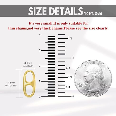 10K Gold Clasp Double Lobster Clasp Necklace Extender Clasp Bracelet Extension Connector for DIY Necklace Bracelet Jewelry Making(Style 8) in Kuwait