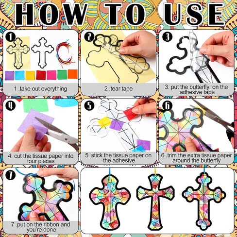 Eersida 32 Sets Easter Egg Crafts Kit, Easter Tissue Paper Suncatcher Bulk Stained Glass Effect, Spring Window Art DIY Paper Craft for Classroom Home Activities Party Decorations Gift in Saudi Arabia