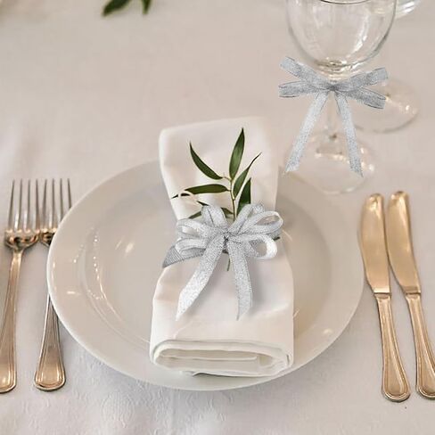 Gold Glitter Ribbon 3/8 Inch Thin Sparkly Fabric Ribbon 50 Yards Gift Ribbon Christmas Ribbon for Gift Wrapping, Presents, Crafts, Christmas Holiday Wedding Birthday Party Decoration (Gold) in Kuwait