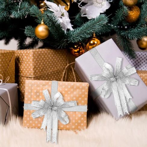 Gold Glitter Ribbon 3/8 Inch Thin Sparkly Fabric Ribbon 50 Yards Gift Ribbon Christmas Ribbon for Gift Wrapping, Presents, Crafts, Christmas Holiday Wedding Birthday Party Decoration (Gold) in Kuwait