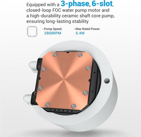 SAMA LD 240mm AIO - CPU Liquid Cooler - Customizable 2.8" Square LCD Display for Images - 3×120mm CPU Cooler ARGB PWM Fan for Intel: LGA775,115X,1366,1200,1700 AMD:AM5,AM4 - White in Kuwait
