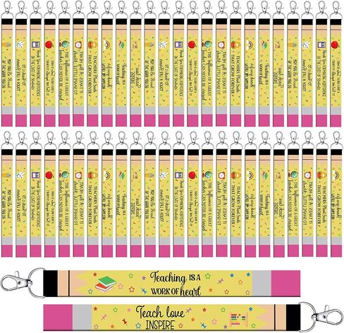 Ecally 50 Pcs Graduation Party Lanyard Keychains Gifts Bulk Thank You Teacher Appreciation Lanyard for Party Favor Supplies in Saudi Arabia