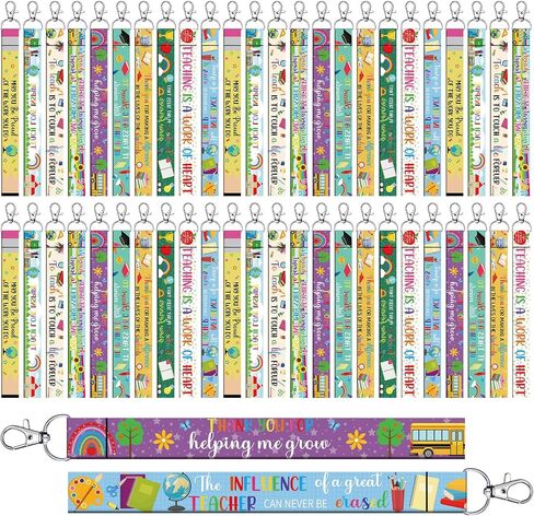 Ecally 50 Pcs Graduation Party Lanyard Keychains Gifts Bulk Thank You Teacher Appreciation Lanyard for Party Favor Supplies in Saudi Arabia