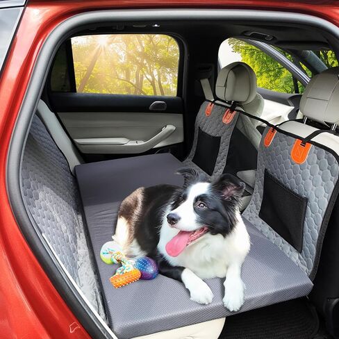 Dog Car Bed for Back Seat Cover, Supportive Foam Pet Mat Cushion for Car Backseat Extender with Removable Cover, Large Size for SUV & Truck, Easy Clean, Extra Large in Kuwait