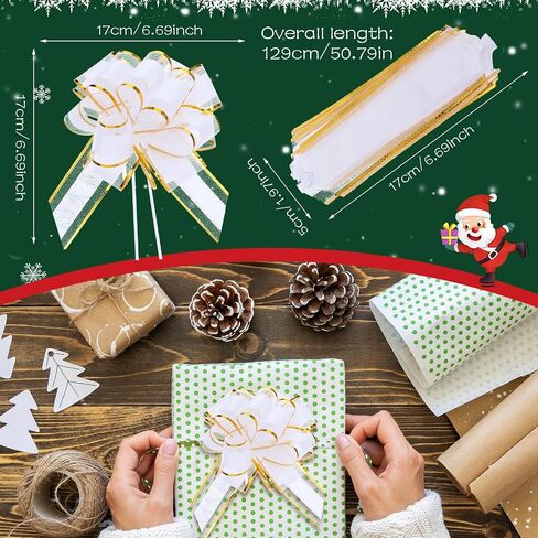 6 Inches Pull Bows for Gift Wrapping Ribbon Bows Gift Wrapping Supplies 10 Pcs (Gold) in Saudi Arabia