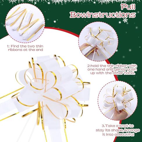 6 Inches Pull Bows for Gift Wrapping Ribbon Bows Gift Wrapping Supplies 10 Pcs (Gold) in Saudi Arabia