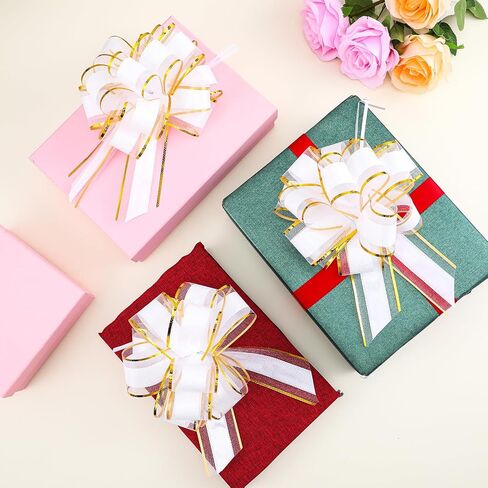 6 Inches Pull Bows for Gift Wrapping Ribbon Bows Gift Wrapping Supplies 10 Pcs (Gold) in Saudi Arabia