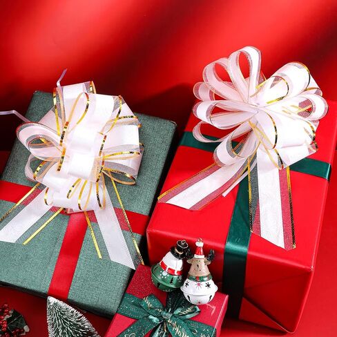 6 Inches Pull Bows for Gift Wrapping Ribbon Bows Gift Wrapping Supplies 10 Pcs (Gold) in Saudi Arabia