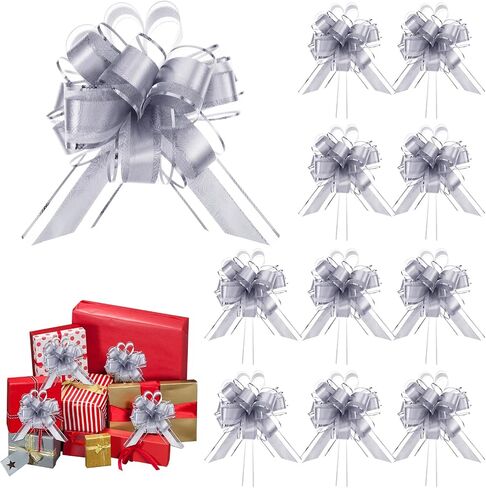 6 Inches Pull Bows for Gift Wrapping Ribbon Bows Gift Wrapping Supplies 10 Pcs (Gold) in Saudi Arabia