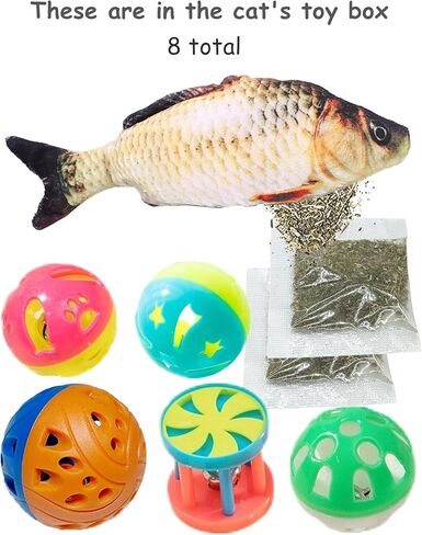 Cat Toys 16 PCS Set with Wind Up Chicken and Bell Balls for Indoor Cats and Kittens, Fun Kitten Kitty Toy Pack Including Interactive and Colorful Play Balls in Saudi Arabia