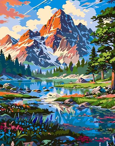 Meothan 4 Pack Paint by Numbers Kits for Adults Flowers Adult Paint by Numbers Kits for Beginner, DIY Acrylic Paint by Number on Canvas Easy Paint by Numbers for Adults Home Wall Decor 16X12 Inch in Saudi Arabia