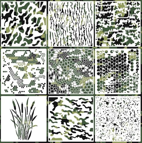 Barn Quilt Stencils for Crafts Reusable 12" Quilt Block Stencil Drawing Templates for Painting on Wood Wall Canvas Fabric in Kuwait