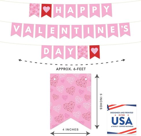 Andaz Press Happy Valentines Day Stickers 2 Inch Modern Geometric Valentine's Day Round Circle Party Favor Gift Labels, Happy Valentine's Day, 40-Pack Valentine Stickers Valentine Labels in Kuwait