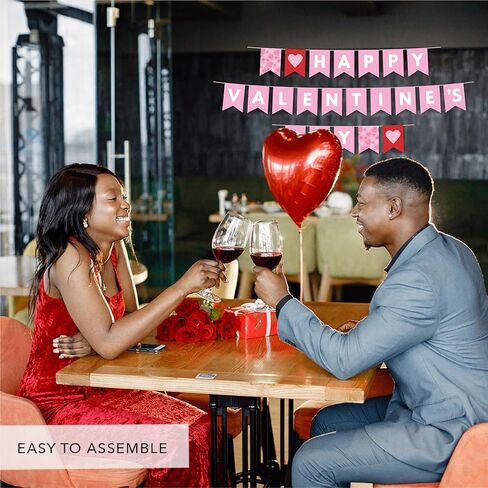 Andaz Press Happy Valentines Day Stickers 2 Inch Modern Geometric Valentine's Day Round Circle Party Favor Gift Labels, Happy Valentine's Day, 40-Pack Valentine Stickers Valentine Labels in Kuwait