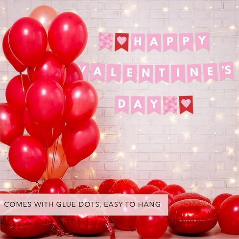 Andaz Press Happy Valentines Day Stickers 2 Inch Modern Geometric Valentine's Day Round Circle Party Favor Gift Labels, Happy Valentine's Day, 40-Pack Valentine Stickers Valentine Labels in Kuwait