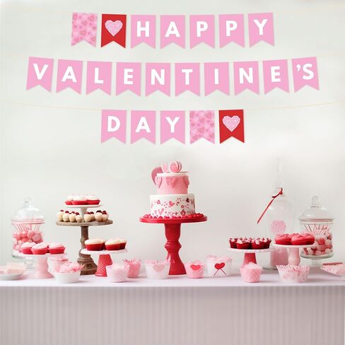 Andaz Press Happy Valentines Day Stickers 2 Inch Modern Geometric Valentine's Day Round Circle Party Favor Gift Labels, Happy Valentine's Day, 40-Pack Valentine Stickers Valentine Labels in Kuwait