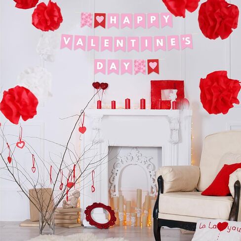 Andaz Press Happy Valentines Day Stickers 2 Inch Modern Geometric Valentine's Day Round Circle Party Favor Gift Labels, Happy Valentine's Day, 40-Pack Valentine Stickers Valentine Labels in Kuwait