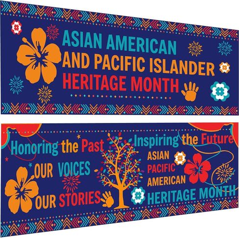 2PCS Asian Pacific American Honerage Banner Banner Banner AAPI HONTAGE BULLETIN BANTIN ASIAN in Kuwait