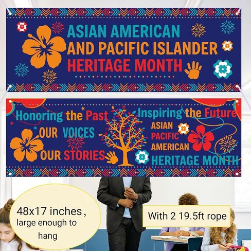 2PCS Asian Pacific American Honerage Banner Banner Banner AAPI HONTAGE BULLETIN BANTIN ASIAN in Kuwait