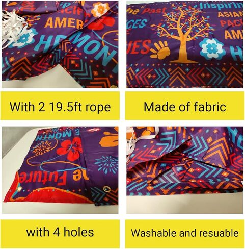 2PCS Asian Pacific American Honerage Banner Banner Banner AAPI HONTAGE BULLETIN BANTIN ASIAN in Kuwait