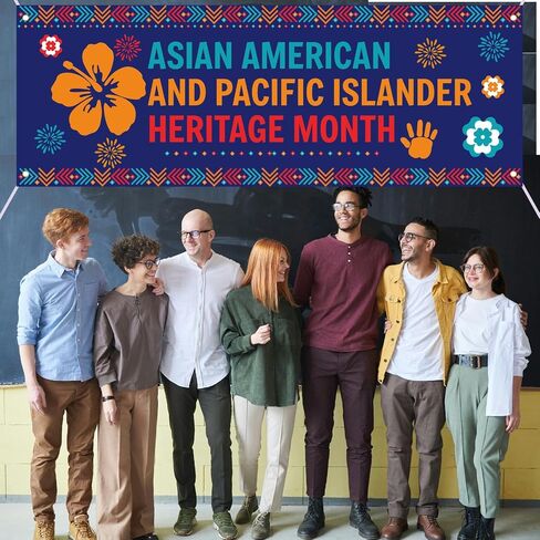 2PCS Asian Pacific American Honerage Banner Banner Banner AAPI HONTAGE BULLETIN BANTIN ASIAN in Kuwait