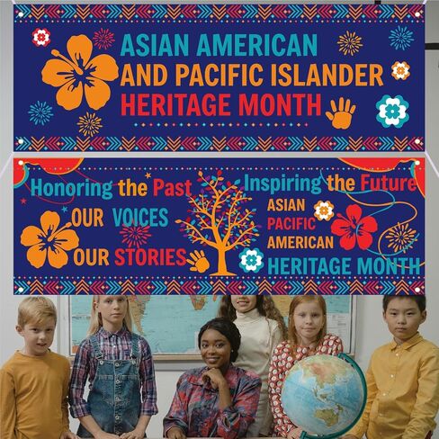 2PCS Asian Pacific American Honerage Banner Banner Banner AAPI HONTAGE BULLETIN BANTIN ASIAN in Kuwait