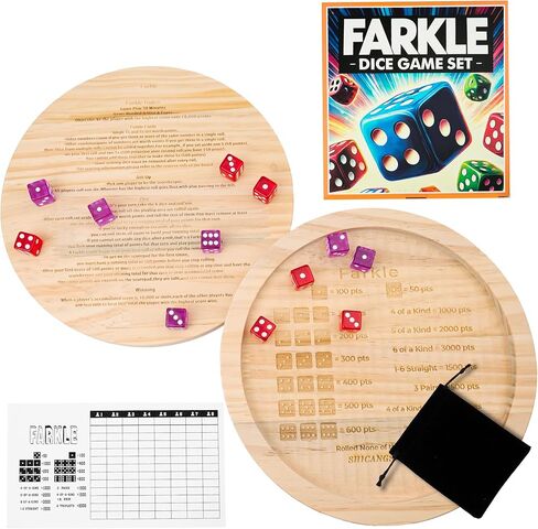 11.8 بوصة 2025 صينية نرد Farkle جديدة مع الأوتاد تسجيل الأوتاد ، و Pearl Dice ، والقواعد المطبوعة-لعبة Dice Classic مع ثقوب التسجيل لتتبع التقدم السهل على التقدم in Kuwait