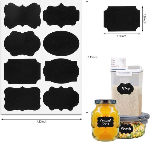 120 Pcs Labels for Jars, Pantry Labels, Food Label Stickers, Reusable Chalkboard Labels for Kitchen, Bottles, Food Containers (1.5 x 1.5 inch) in Saudi Arabia